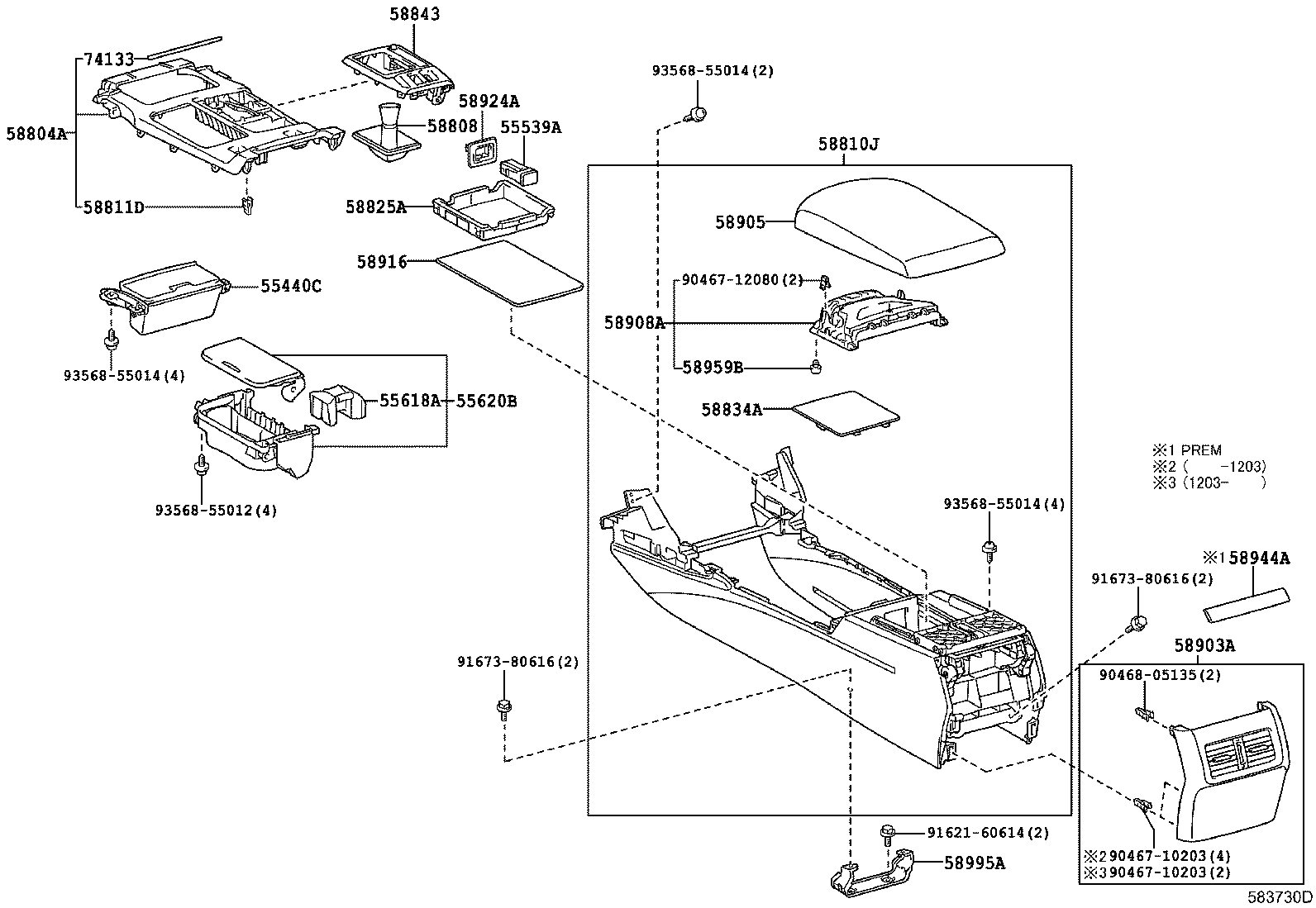 58804-22450 PANEL SUB-ASSY, CONSOLE, UPPER product image