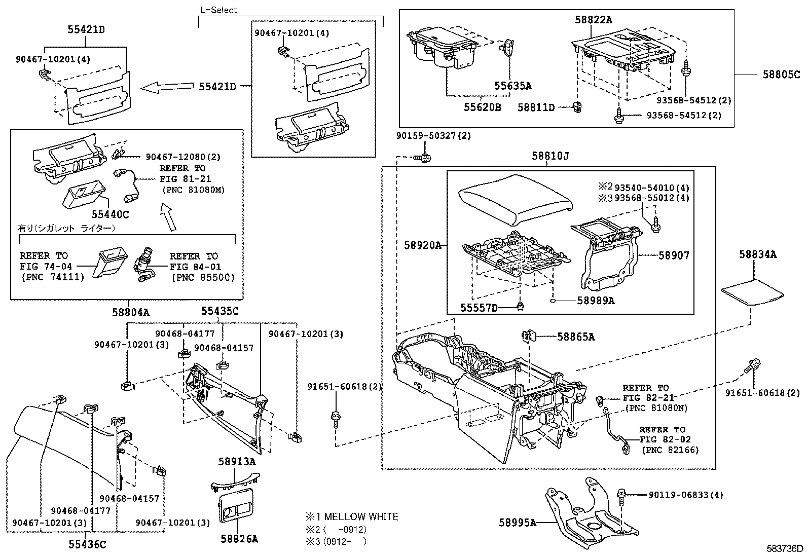 58822-50141 PANEL, CONSOLE, UPPER REAR product image