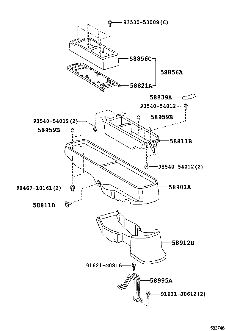 58839-52010 COVER, CONSOLE BOX HOLE product image