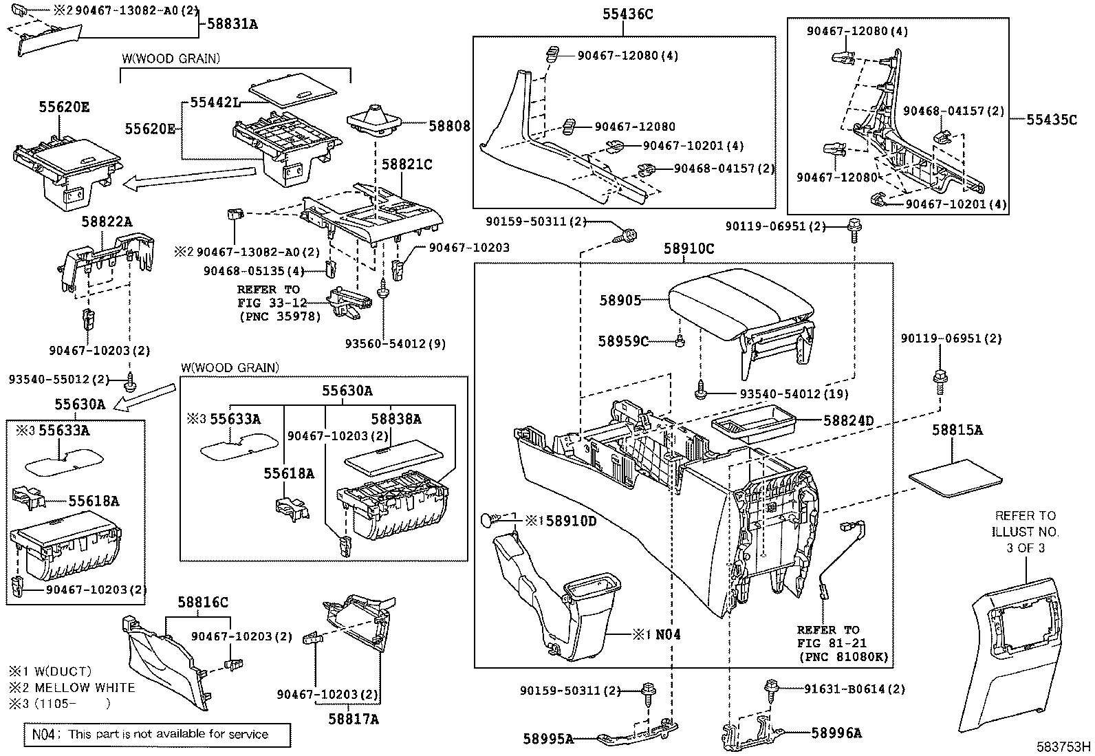 Toyota 58815-60130 CARPET, CONSOLE BOX