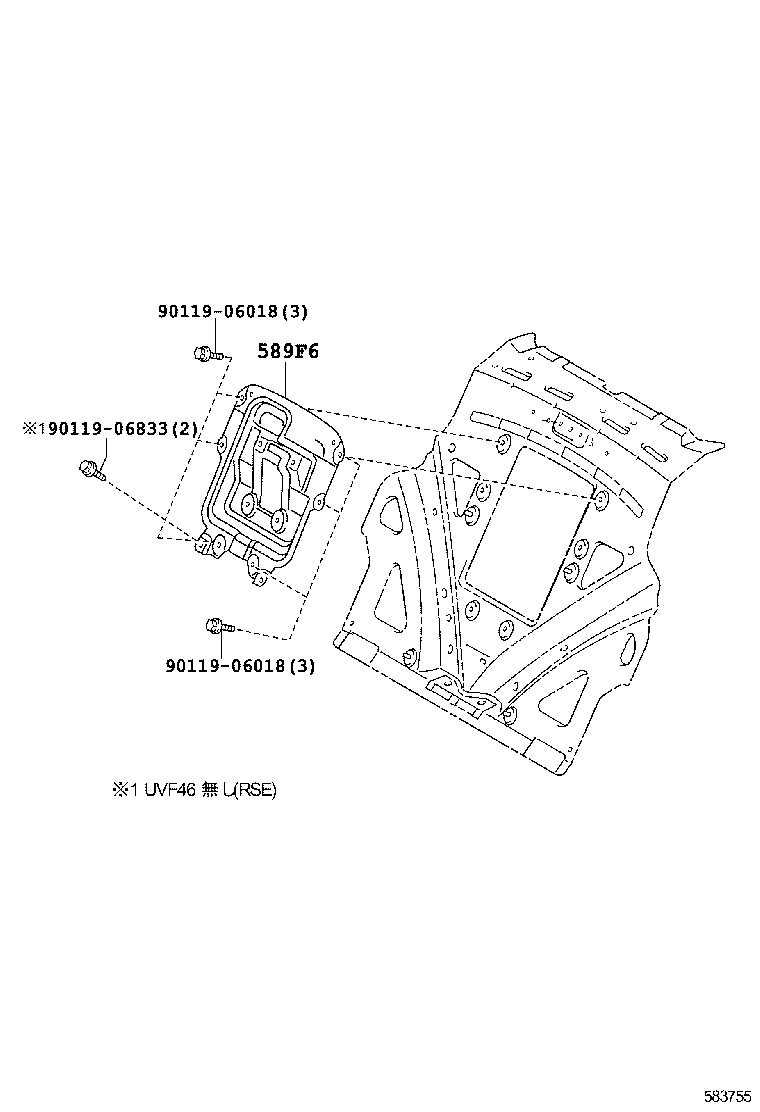 58822-50141 PANEL, CONSOLE, UPPER REAR product image