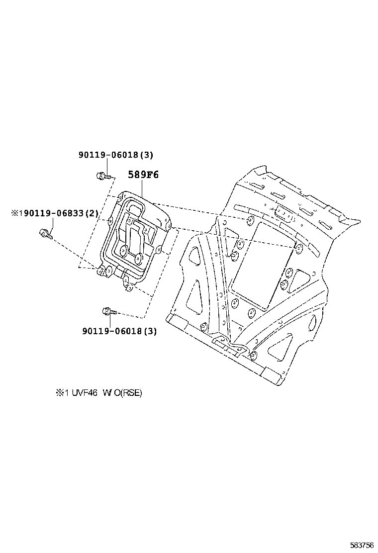 589F6-50030 BRACKET, REAR SEAT CONSOLE BOX, LWR product image