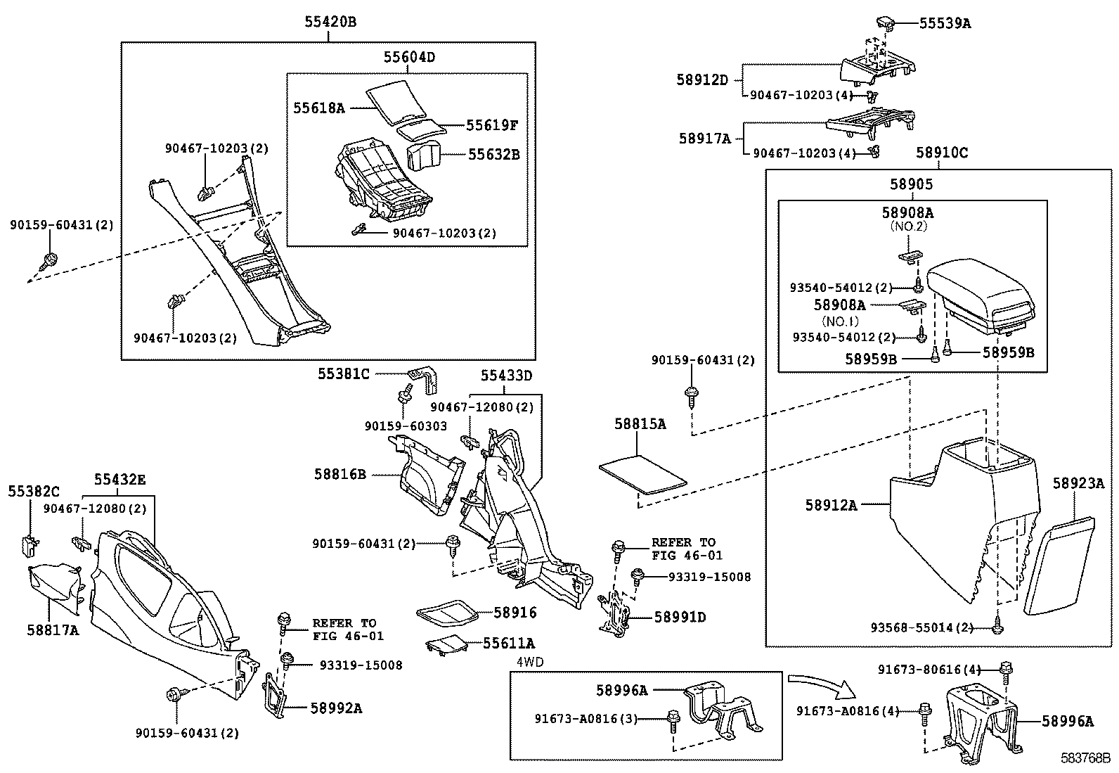55434-12250 PANEL, INSTRUMENT PANEL FINISH, LOWER CENTER product image