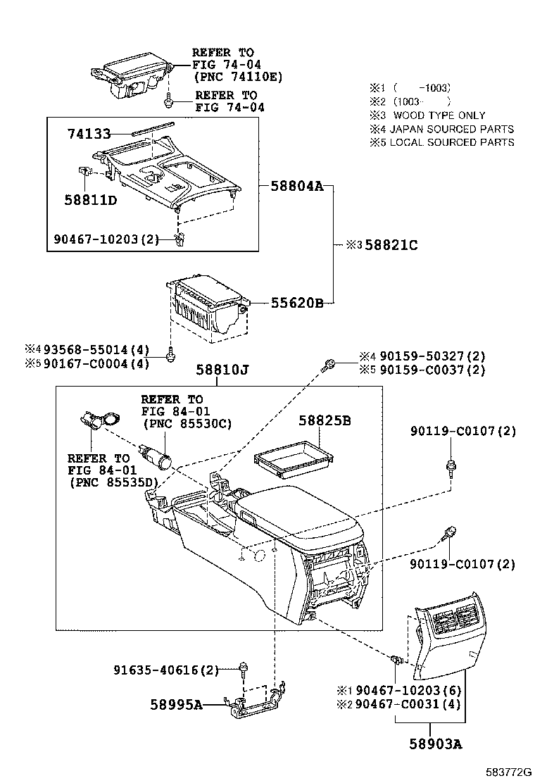 58804-YY010 PANEL SUB-ASSY, CONSOLE, UPPER product image