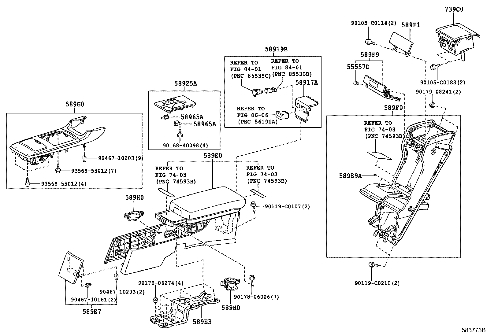 58804-YY010 PANEL SUB-ASSY, CONSOLE, UPPER product image