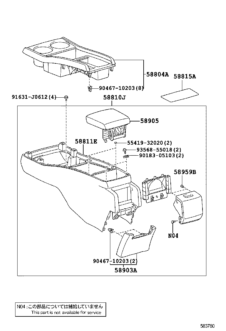 58804-0M080-B0 PANEL SUB-ASSY, CONSOLE, UPPER product image
