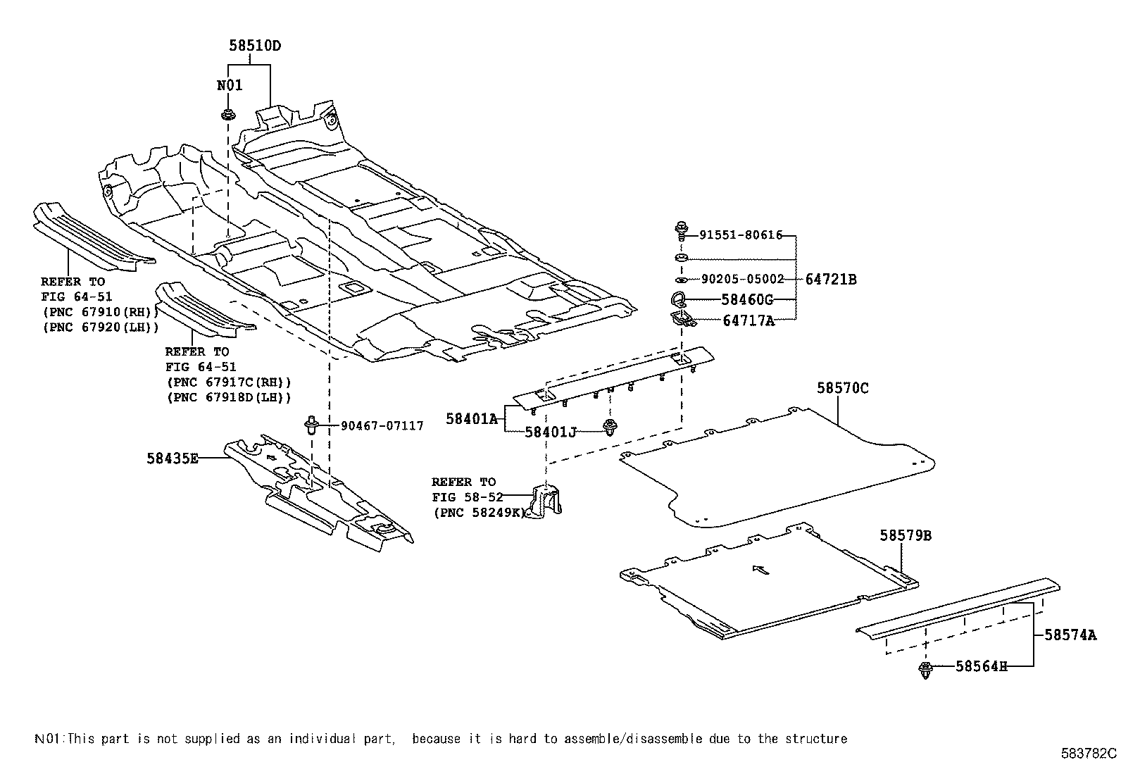 Toyota 58417-60020-C0 BOARD, REAR FLOOR, NO.3