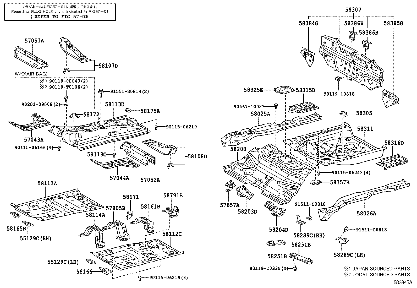 58112-0D901 PAN, FRONT FLOOR, LH product image