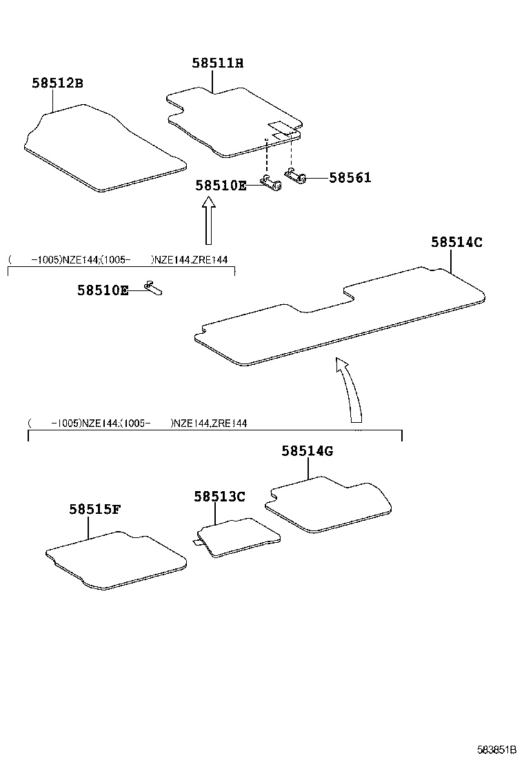 58512-WY080 MAT, FLOOR, FRONT LH product image
