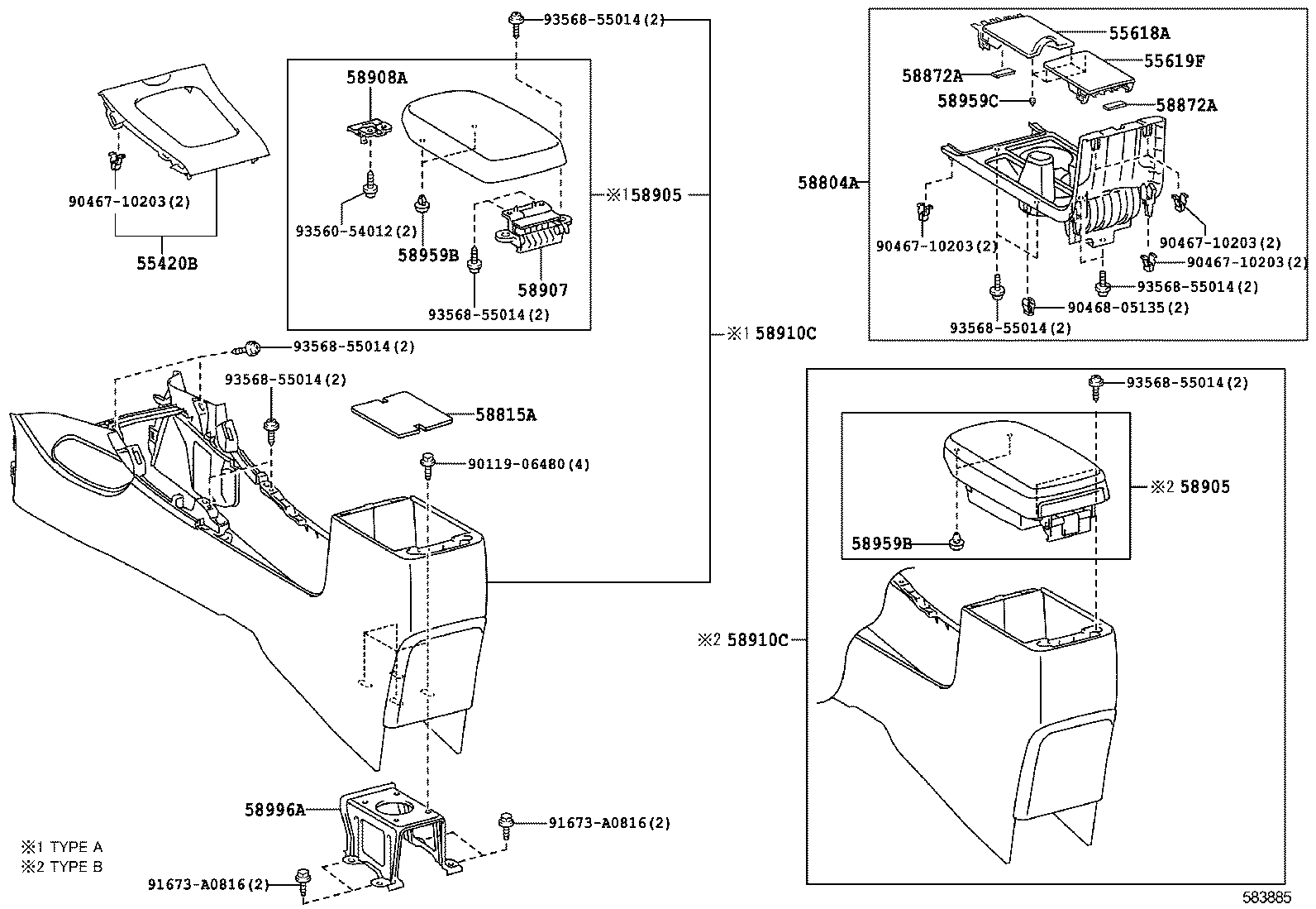 58804-02090-B0 PANEL SUB-ASSY, CONSOLE, UPPER product image