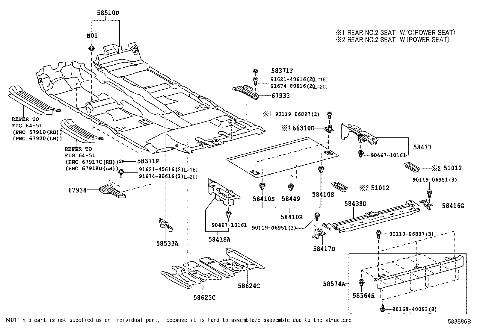 51012-0G020 RAIL SUB-ASSY, REAR FRAME product image