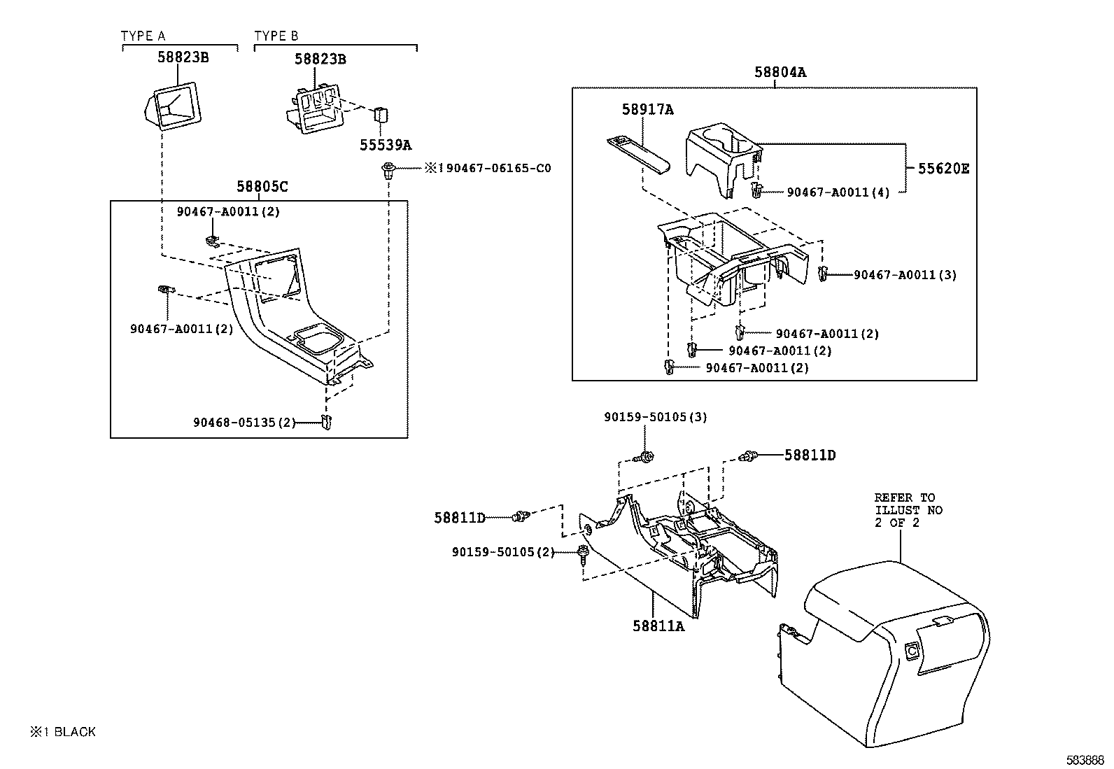 58910-0C080-C3 BOX ASSY, CONSOLE, REAR product image