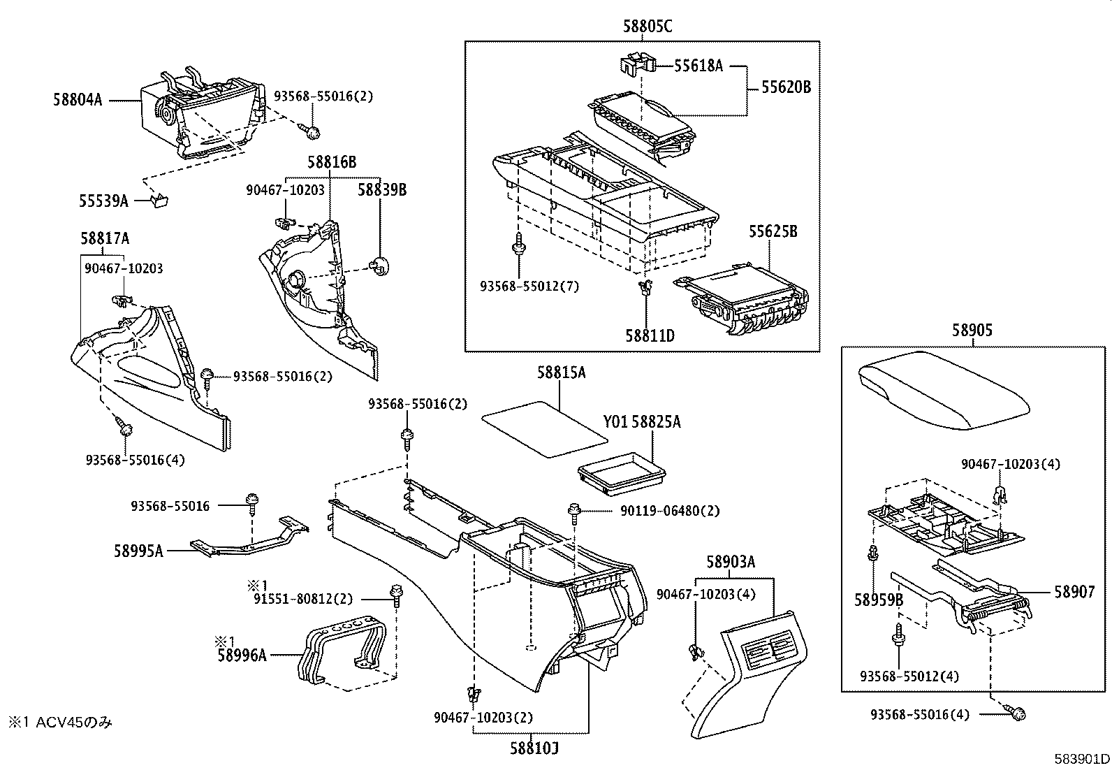 58996-33050 BRACKET, CONSOLE BOX MOUNTING, NO.2 product image