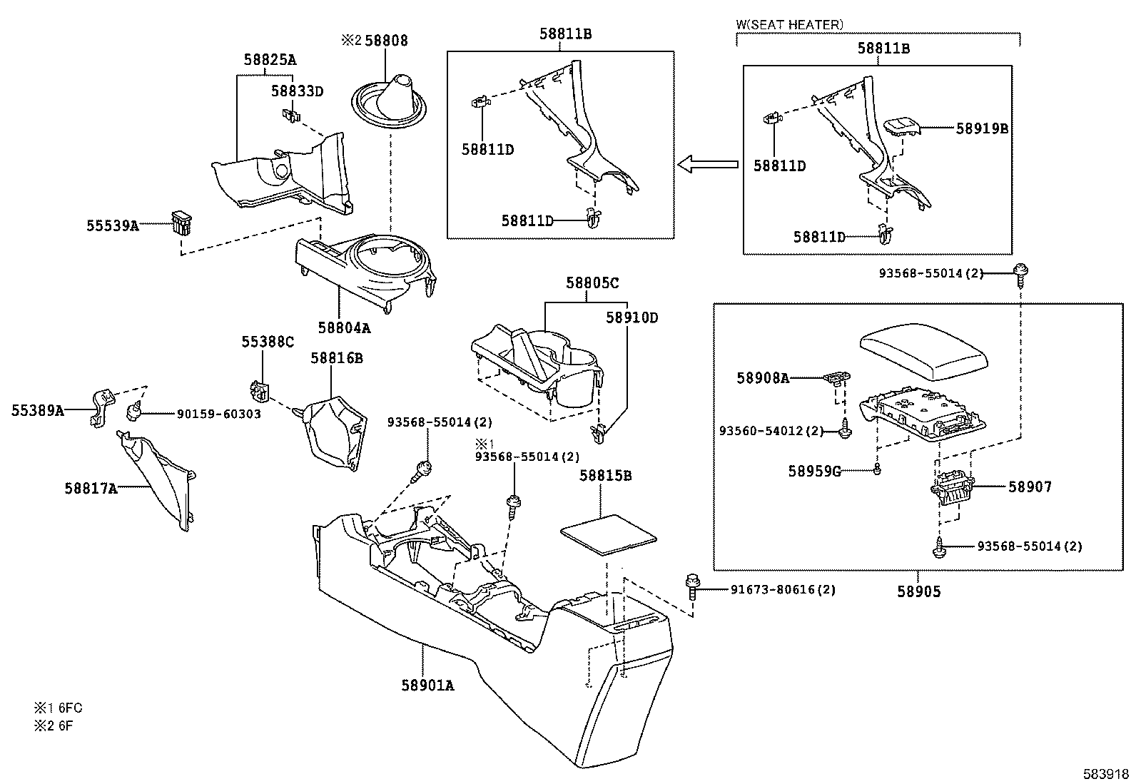 58815-21040 CARPET, CONSOLE BOX product image