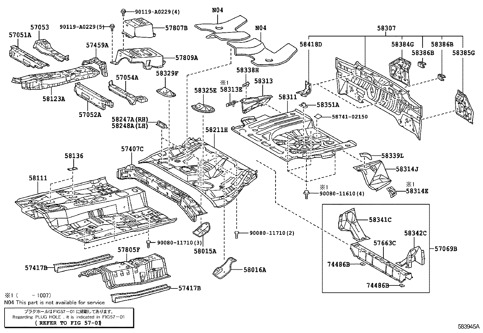 Toyota 57805-02040 REINFORCEMENT SUB-ASSY, BELT ANCHOR, NO.1