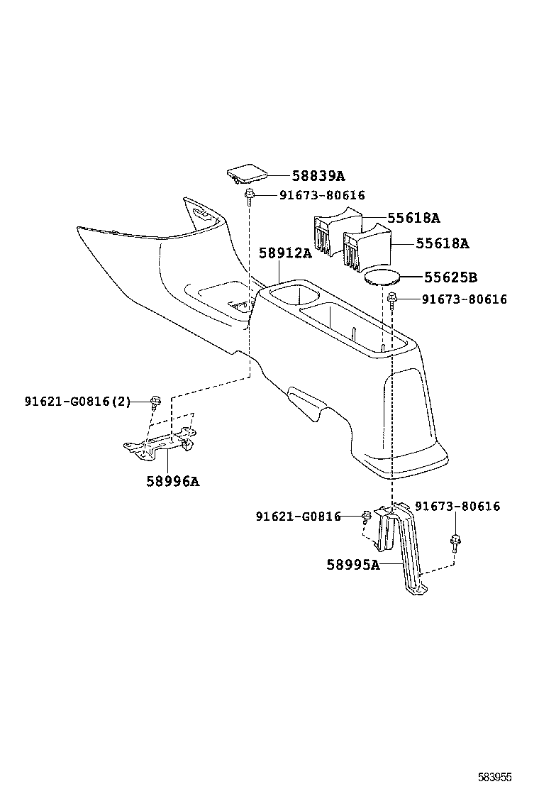 58995-52060 BRACKET, CONSOLE BOX MOUNTING, NO.1 product image