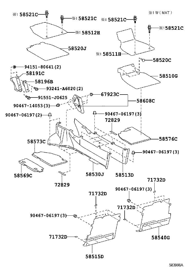 Toyota 58191-77010 PANEL, FOOTREST