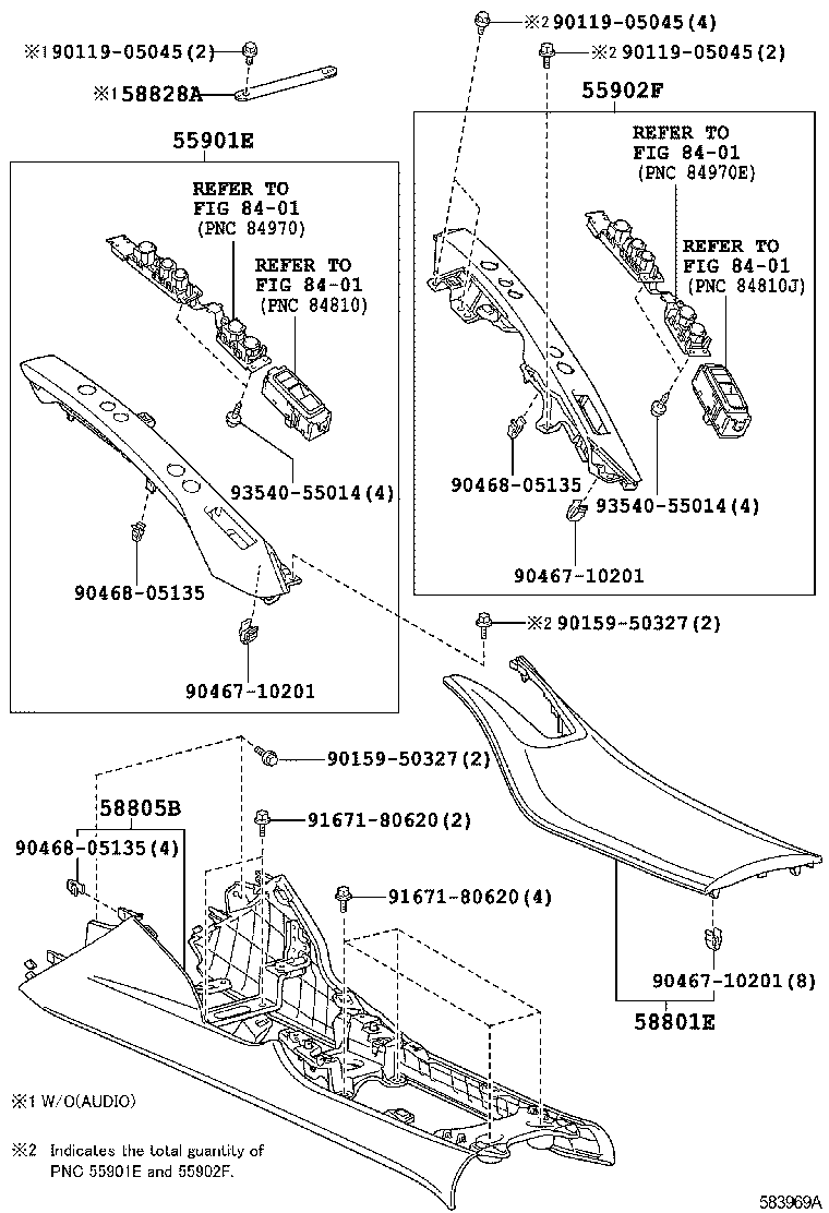 Toyota 58801-77040-C2 BOX SUB-ASSY, CONSOLE, UPPER