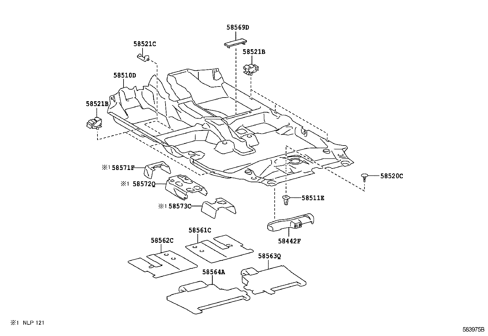 58563-52180 SILENCER, FRONT FLOOR, NO.3 product image