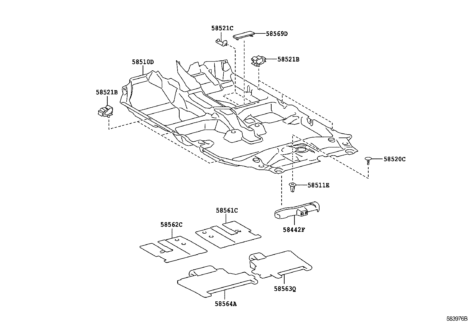 58563-52190 SILENCER, FRONT FLOOR, NO.3 product image