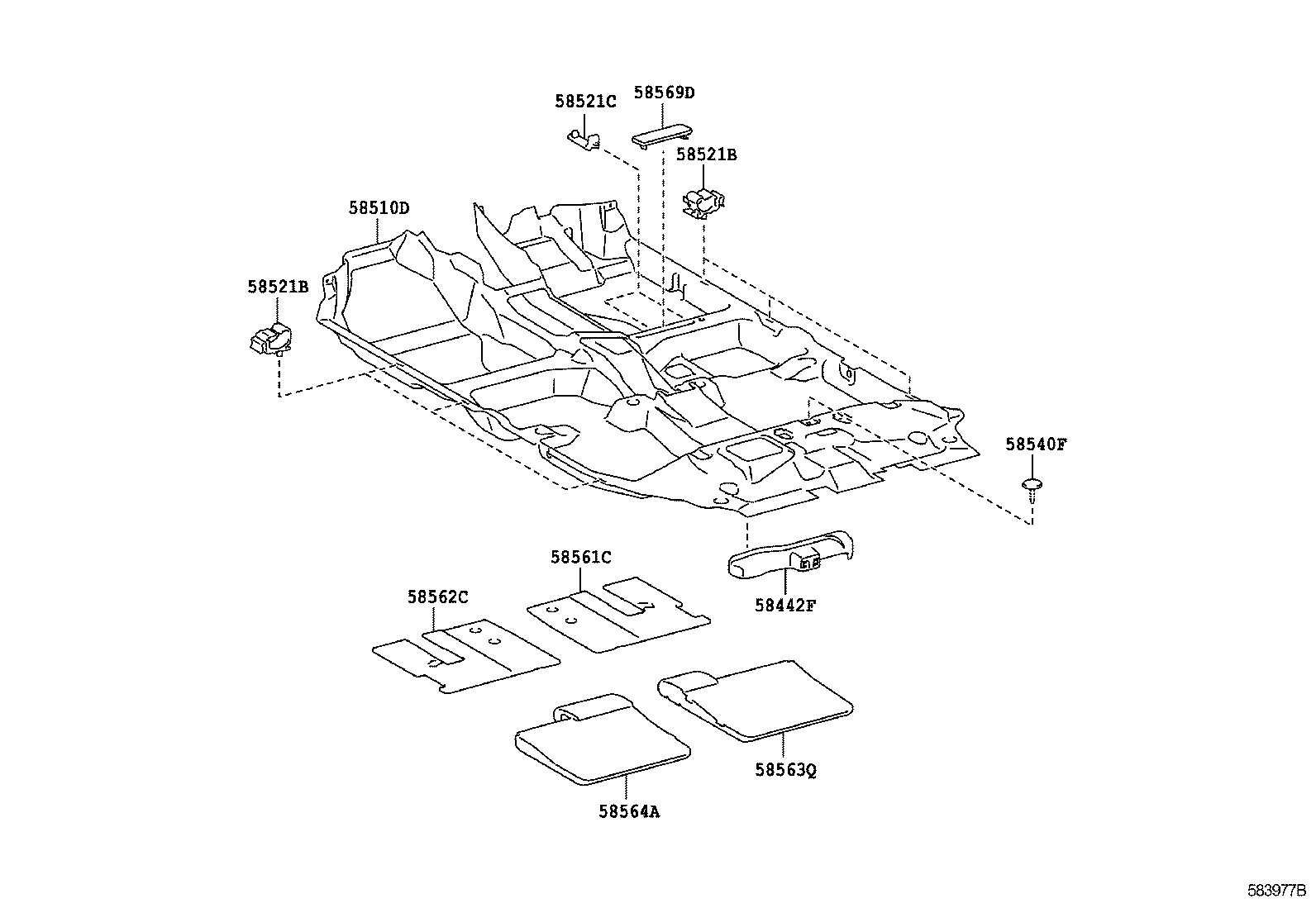 58563-52190 SILENCER, FRONT FLOOR, NO.3 product image