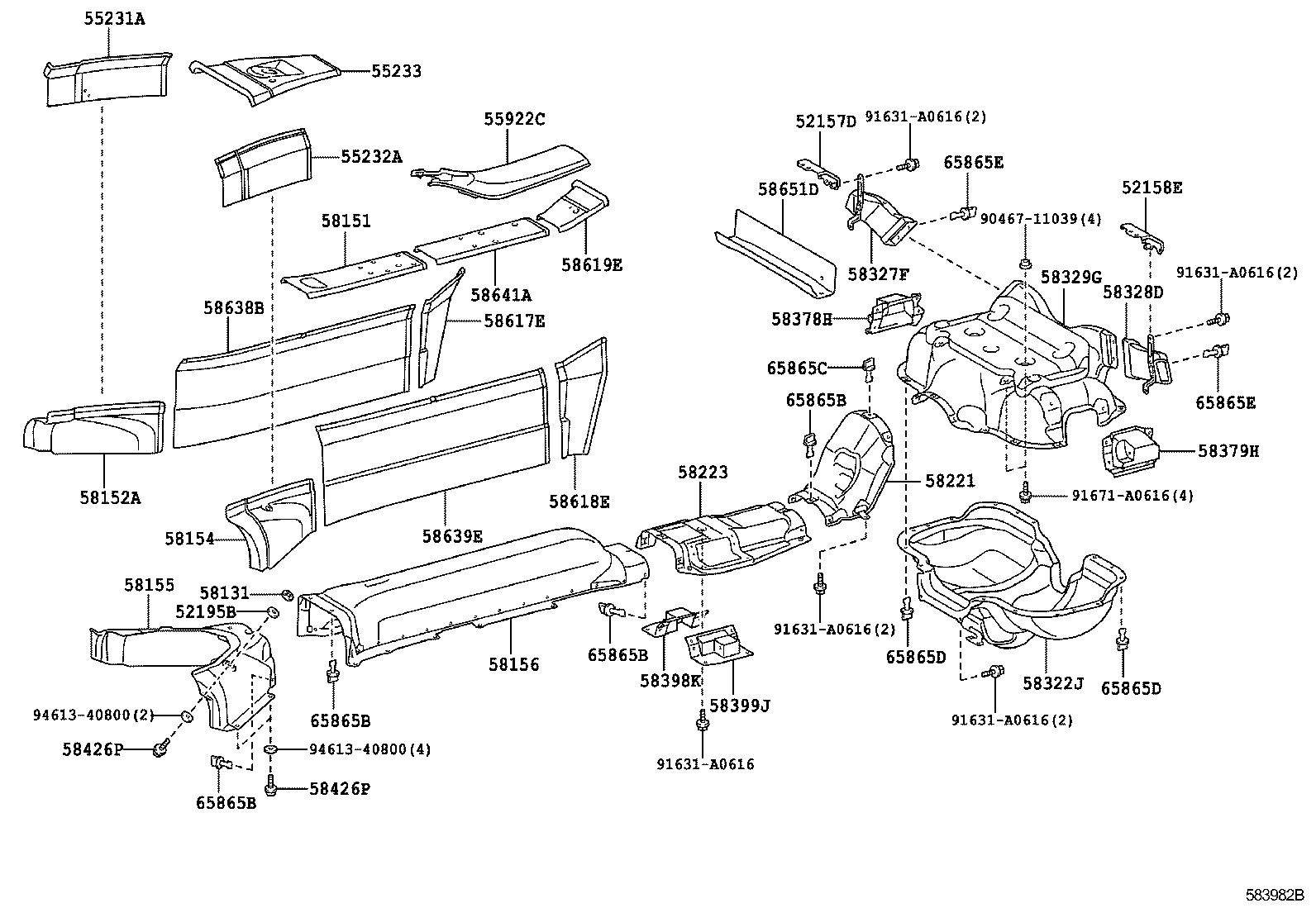 Toyota 58327-77010 INSULATOR, MAIN MUFFLER HEAT, RH