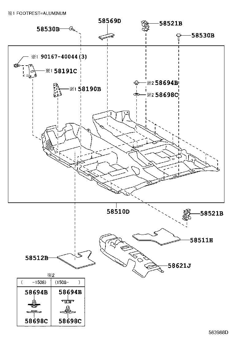 Toyota 58511-75011 MAT, FLOOR, FRONT LH