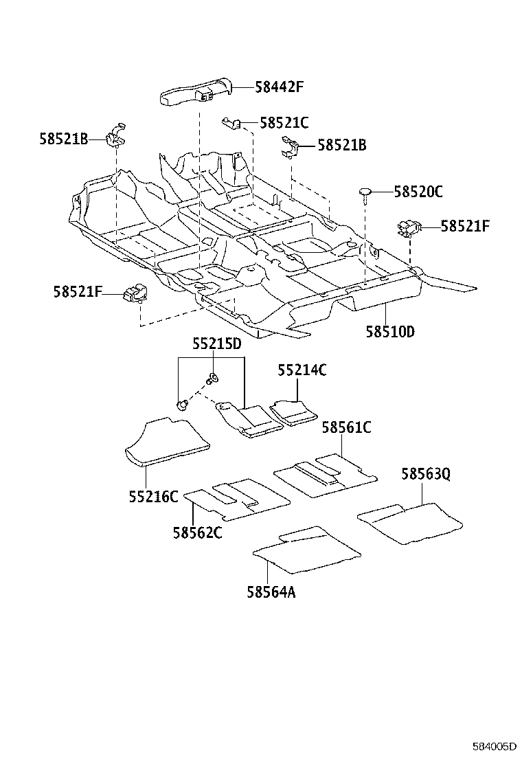 58564-52230 SILENCER, FRONT FLOOR, NO.4 product image
