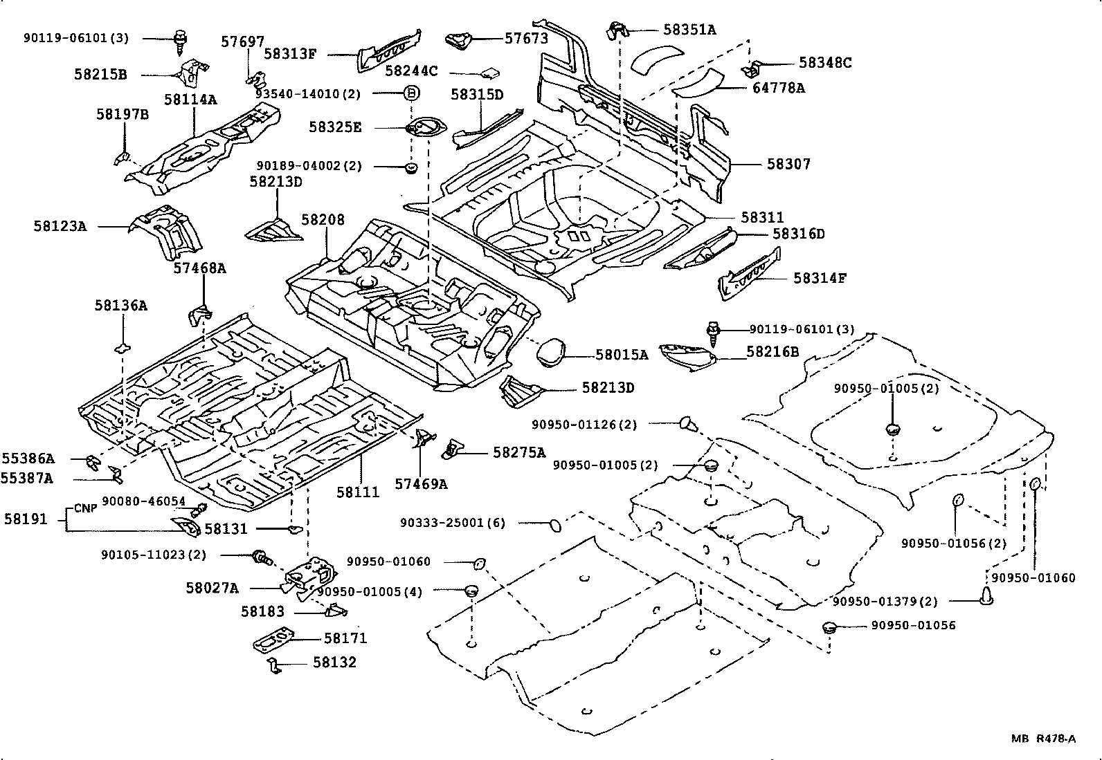 58111-02011 PAN, FRONT FLOOR product image