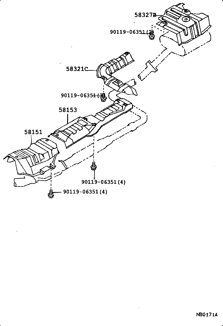 58321-01020 INSULATOR, REAR FLOOR HEAT, FRONT product image