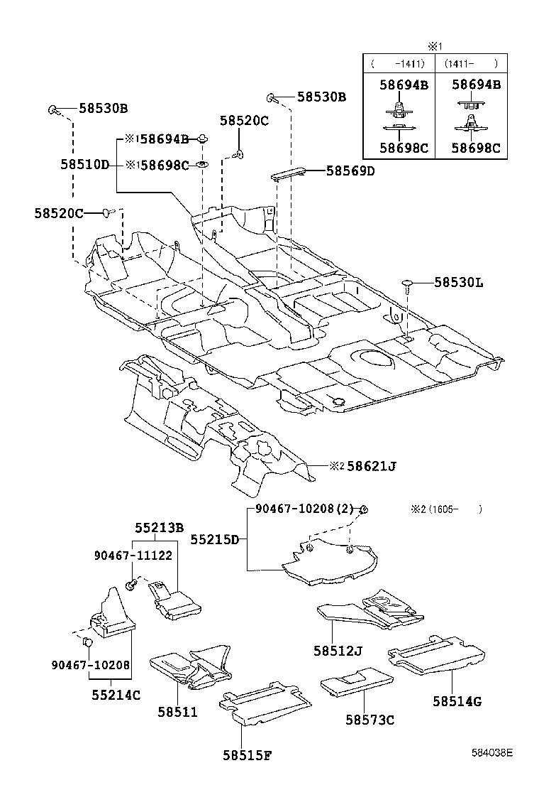 Toyota 58515-47010 MAT, FLOOR, REAR LH