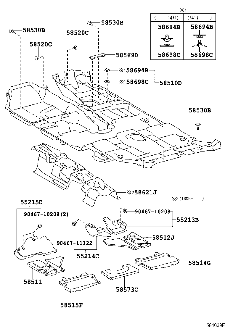 58573-47010 PAD, FRONT FLOOR CENTER product image