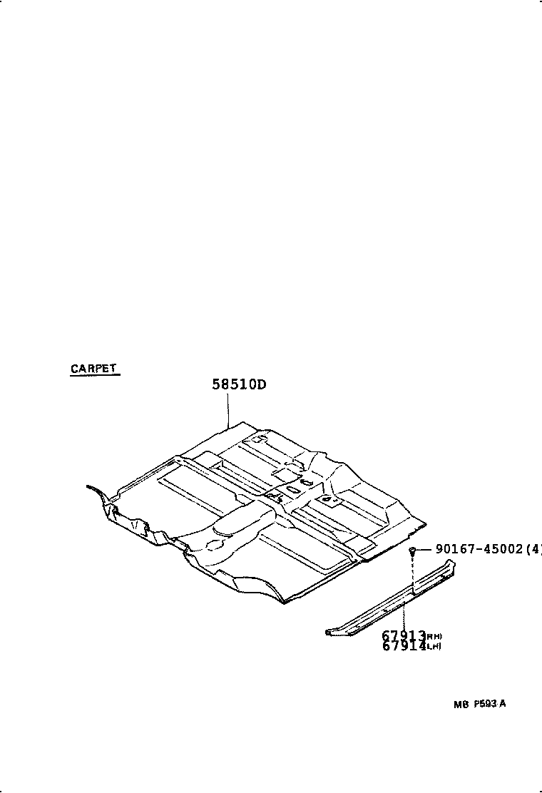 58571-04010 CARPET ASSY, REAR FLOOR product image