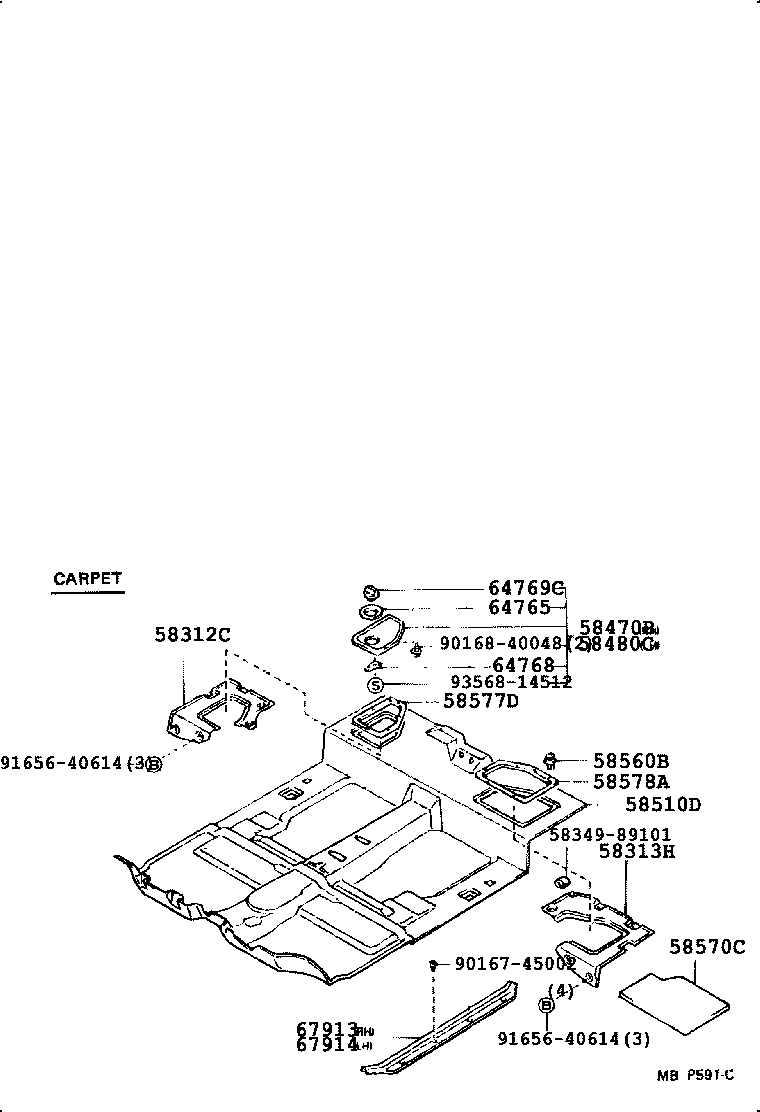 58571-04010 CARPET ASSY, REAR FLOOR product image