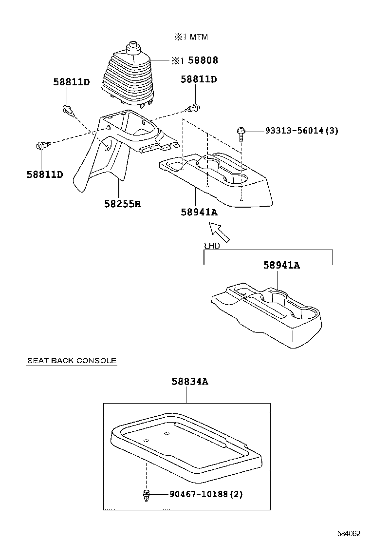 55389-37031 BRACKET, CONSOLE MOUNTING, LH product image