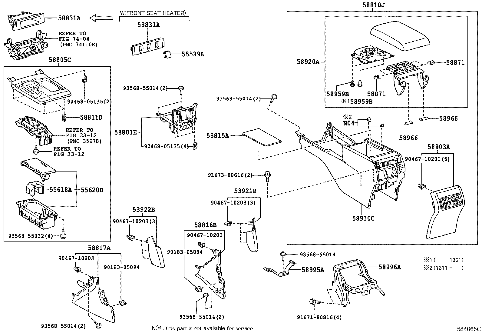 58910-33422-C0 BOX ASSY, CONSOLE, REAR product image