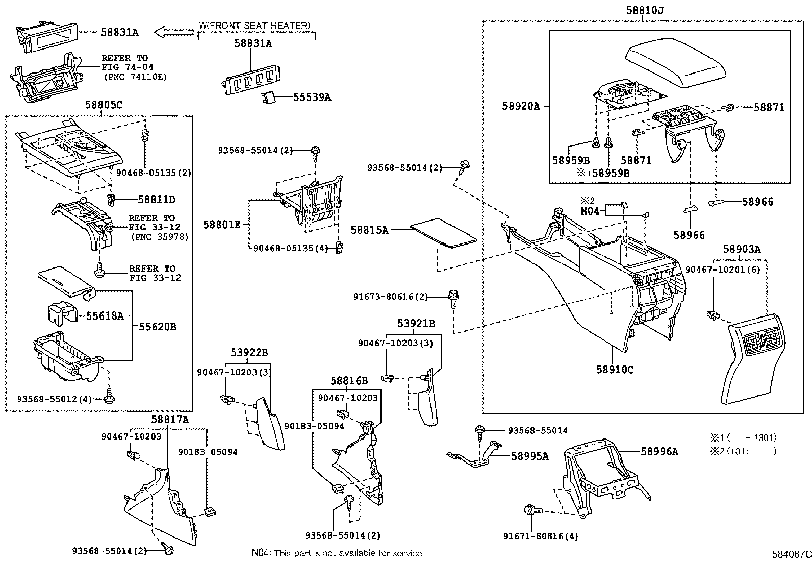 58910-33422-C0 BOX ASSY, CONSOLE, REAR product image