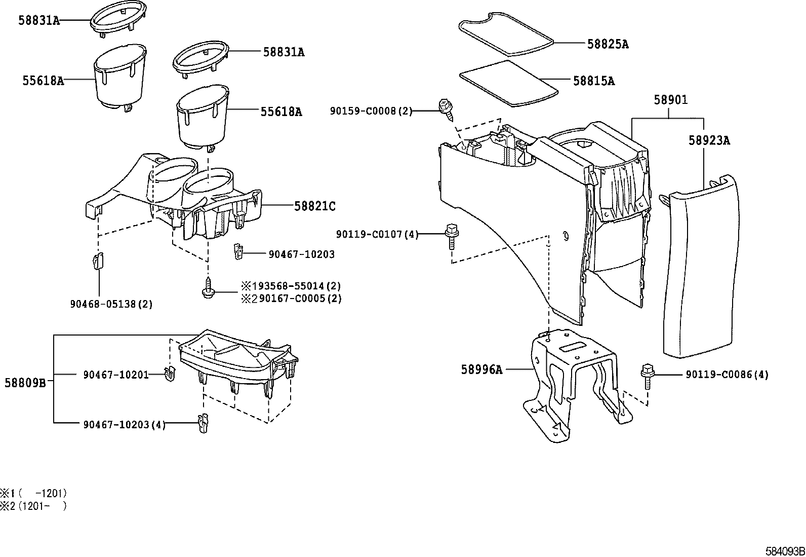 58996-0F040 BRACKET, CONSOLE BOX MOUNTING, NO.2 product image