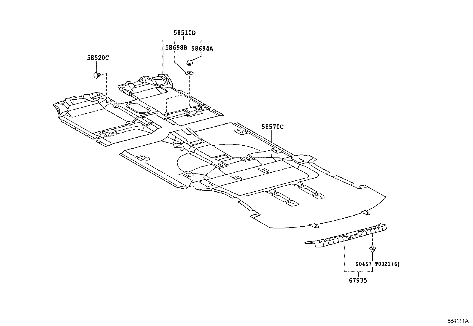 58510-0KB31-B0 CARPET ASSY, FLOOR, FRONT product image