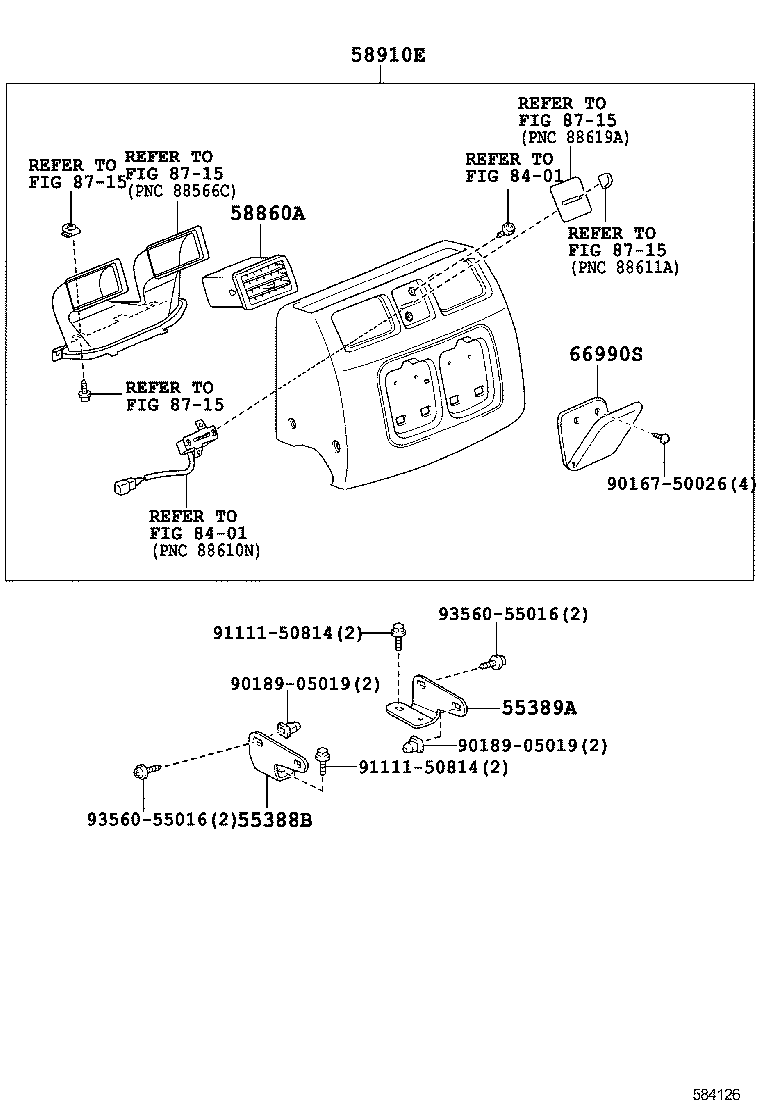 58910-37010-B2 BOX ASSY, CONSOLE, REAR product image