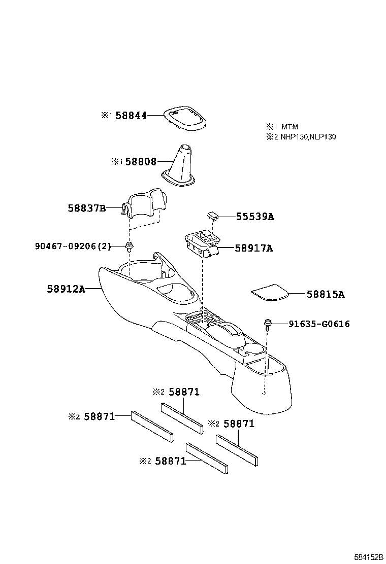 58808-0D220 COVER SUB-ASSY, SHIFTING HOLE product image