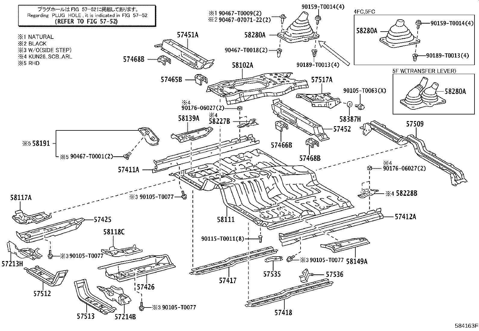 Toyota 57509-0K060 REINFORCEMENT SUB-ASSY, FRONT FLOOR, CENTER