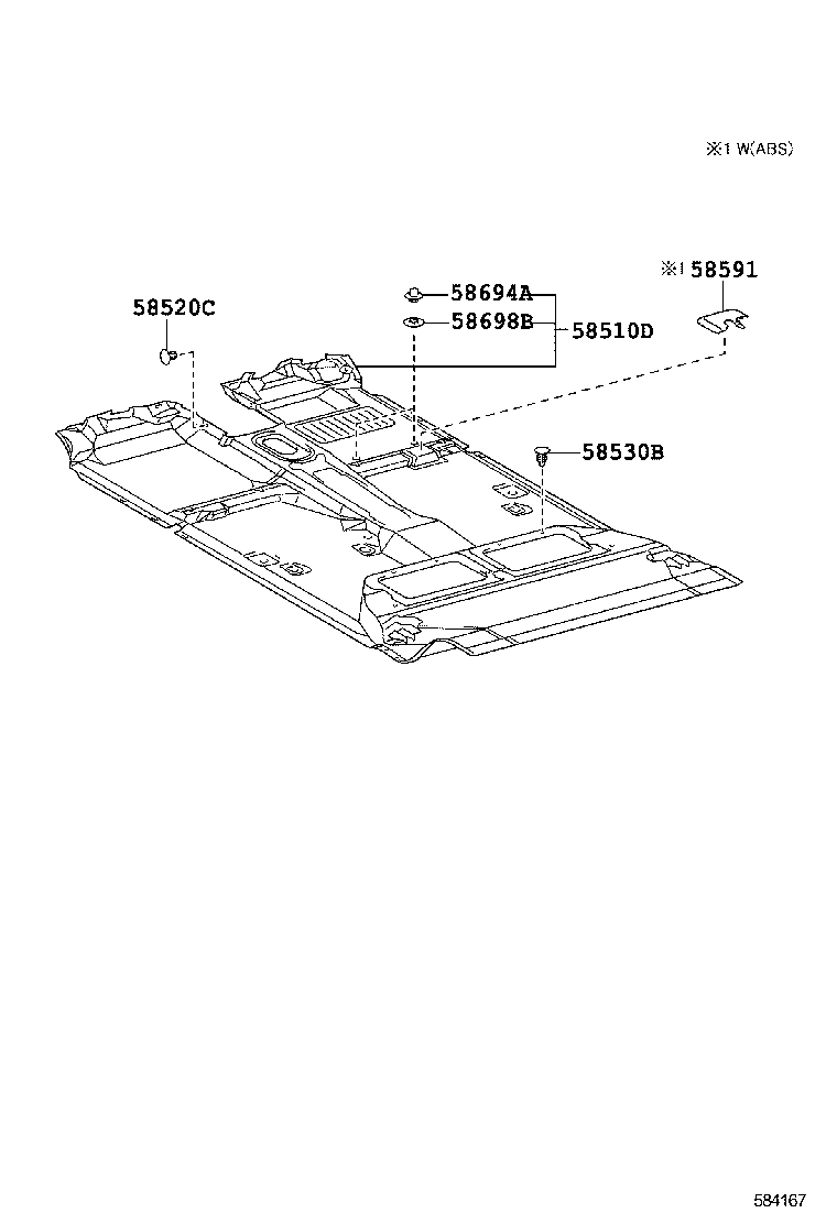 58510-0KB71-B0 CARPET ASSY, FLOOR, FRONT product image