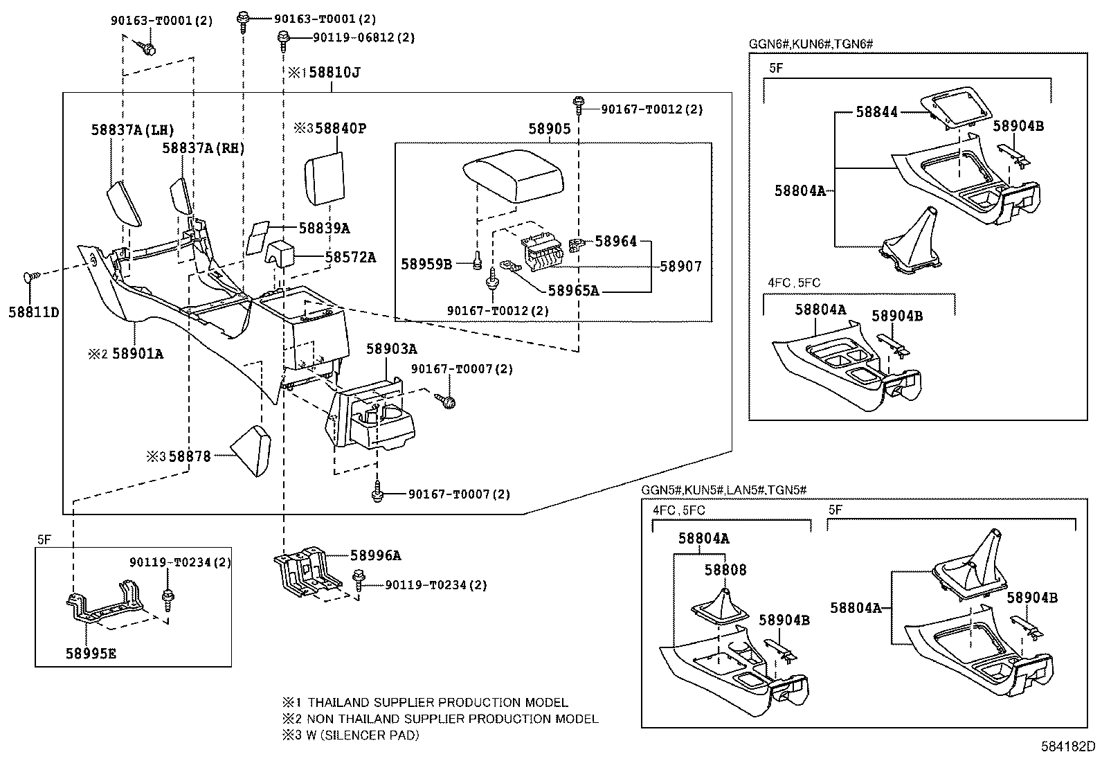 58905-0K010-E2 DOOR SUB-ASSY, CONSOLE COMPARTMENT product image