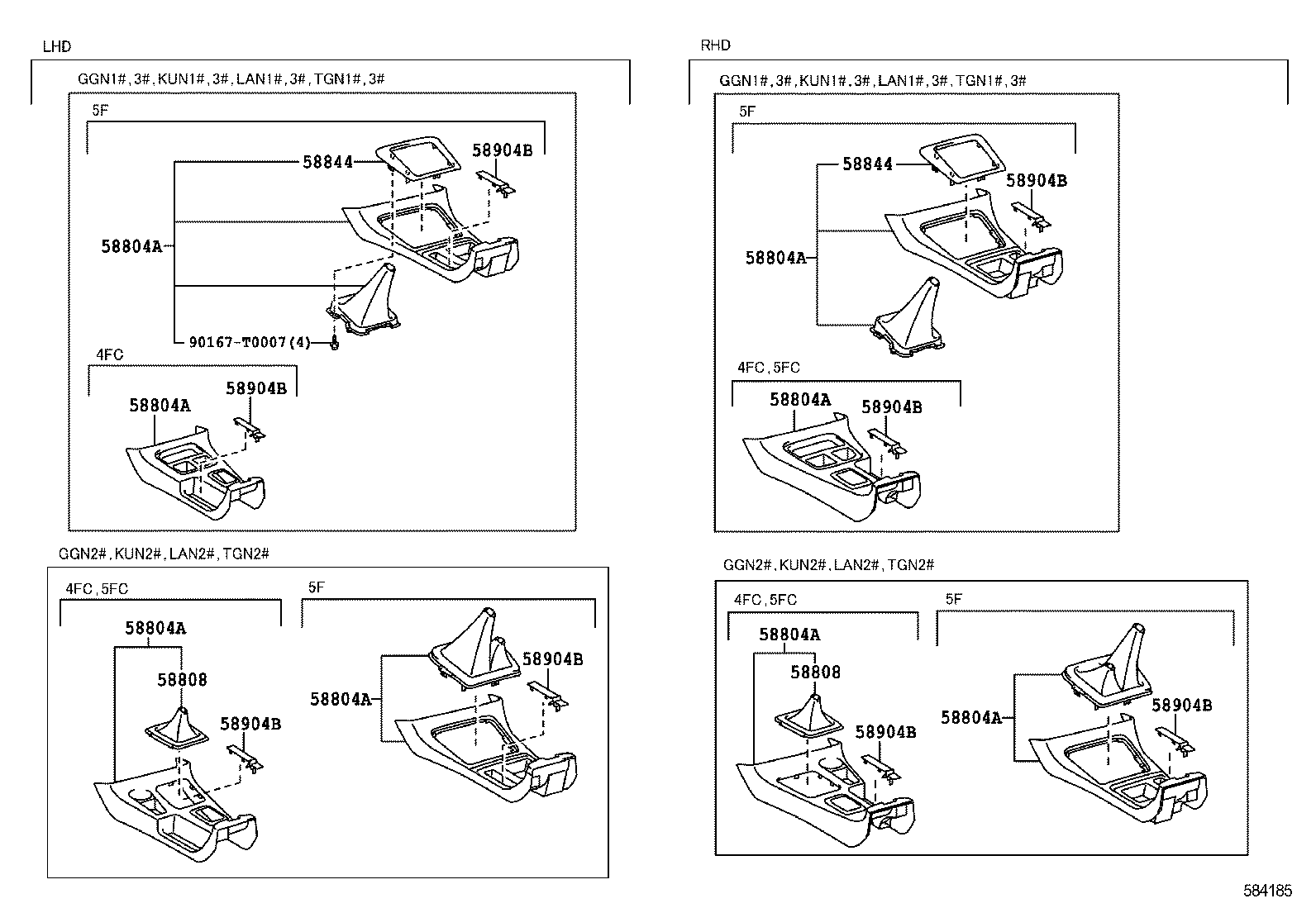 58804-0K021 PANEL SUB-ASSY, CONSOLE, UPPER product image