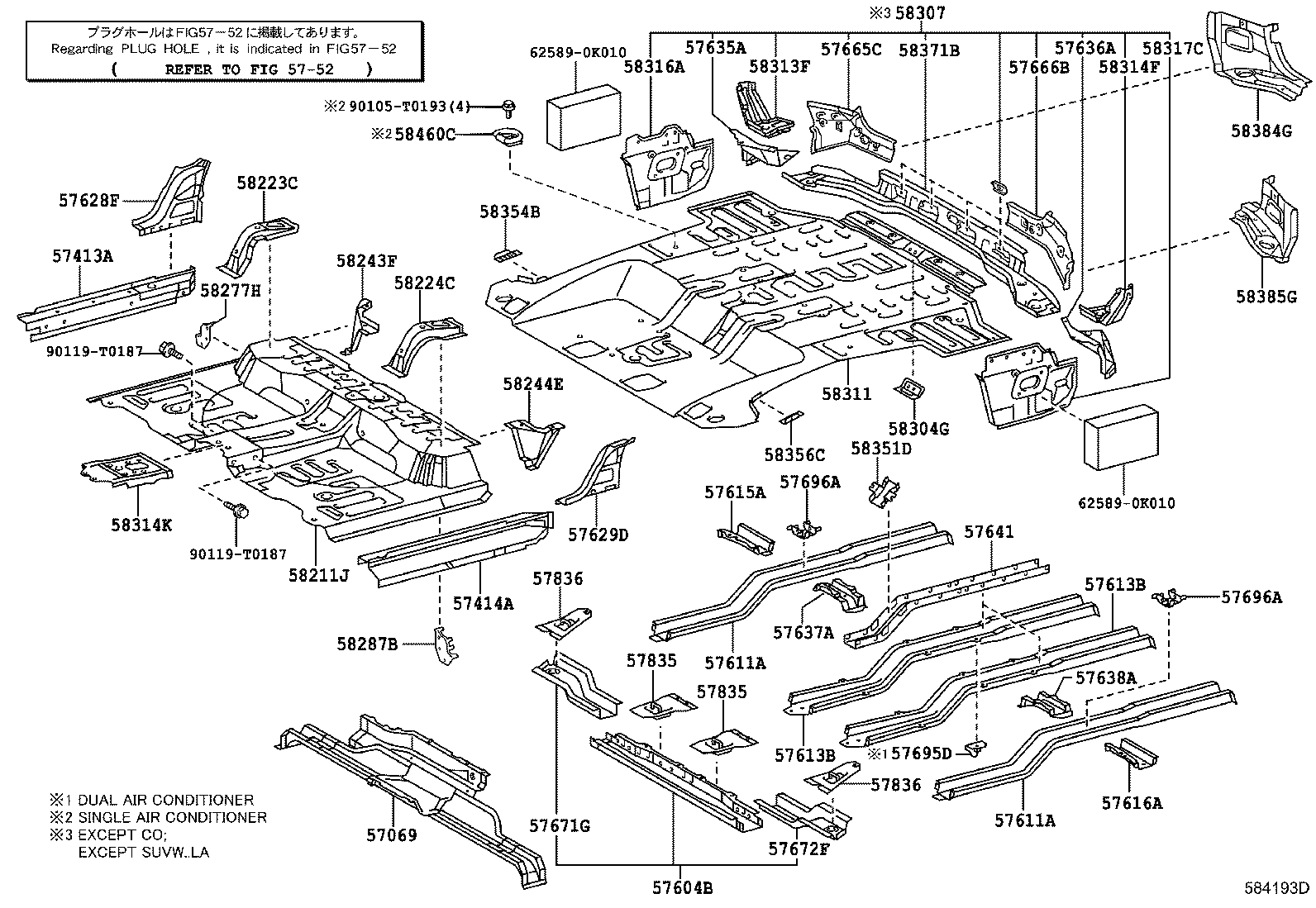 57613-0K090 MEMBER, REAR FLOOR SIDE CENTER, RH product image