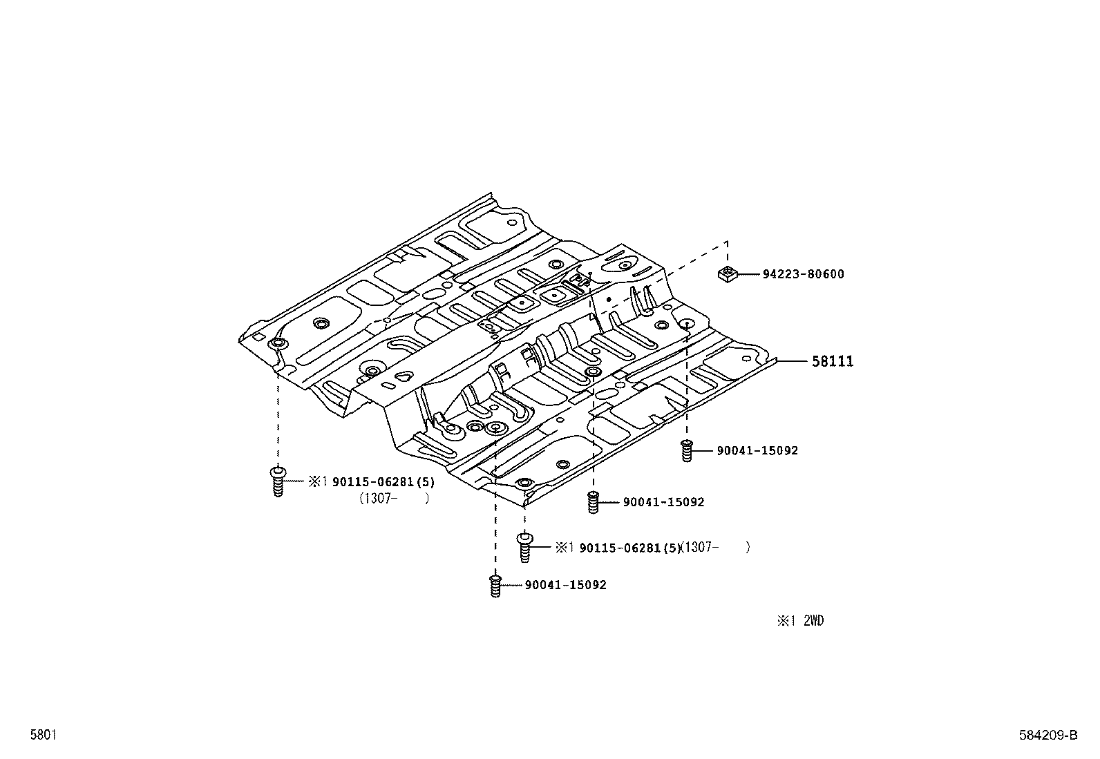 58111-B2909 PAN, FRONT FLOOR product image