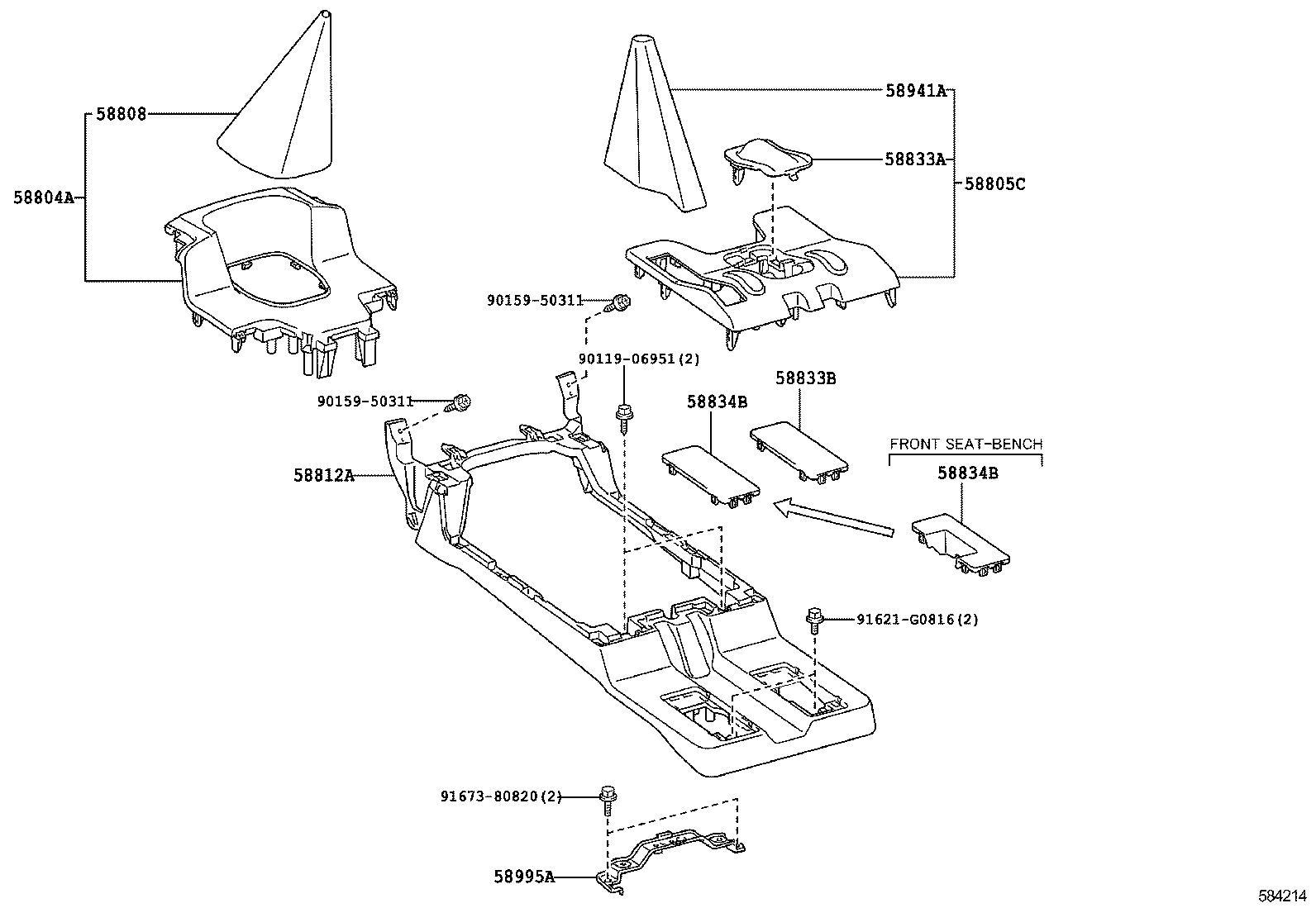 58905-60180-C0 DOOR SUB-ASSY, CONSOLE COMPARTMENT product image