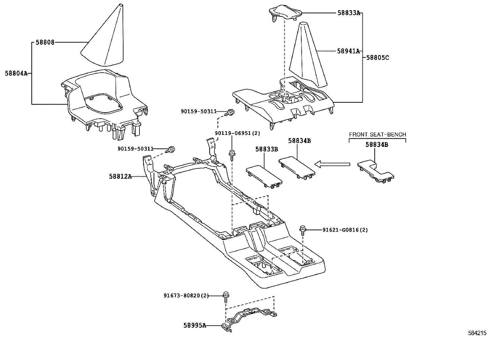 58905-60180-C0 DOOR SUB-ASSY, CONSOLE COMPARTMENT product image