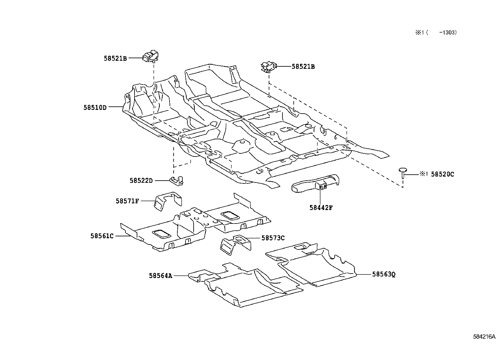58564-0D150 SILENCER, FRONT FLOOR, NO.4 product image